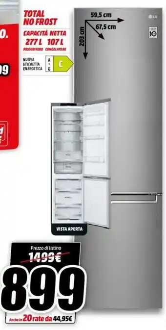 MediaWorld LG Frigorifero Combinato GBB72SAVCN offerta