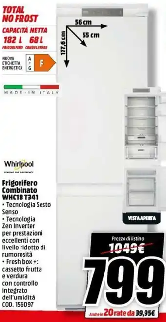 Whirlpool Frigorifero Combinato WHC18 T341