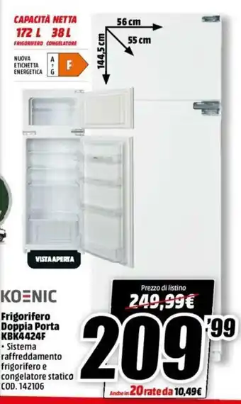 MediaWorld Koenic Frigorifero Doppia Porta offerta