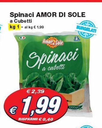 Prix Quality Spinaci Amor Di Sole a Cubetti 1 kg offerta