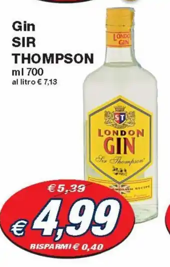 Prix Quality Gin Sir Thompson 700 ml offerta