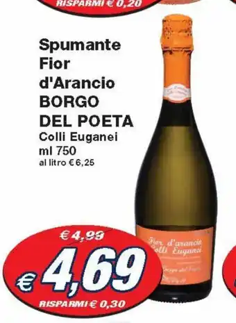 Prix Quality Spumante Fior d'Arancio Borgo Del Poeta Colli Euganei 750 ml offerta