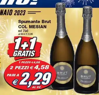 Prix Quality Spumante Brut Col Mesian 750 ml offerta