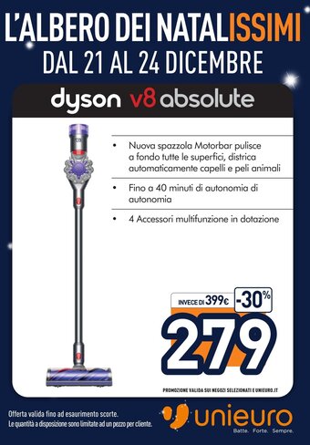 Unieuro Dyson v8 absolute offerta