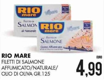 Rio Mare Filetti di Salmone Affumicato/Naturale/Olio di Oliva gr. 125