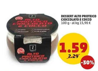 PENNY Dessert Alto Proteico Cioccolato e Cocco 100 g offerta