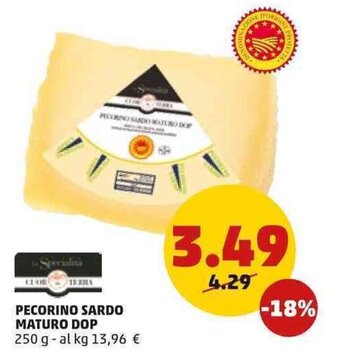 PENNY Pecorino Sardo Maturo DOP 250 g offerta