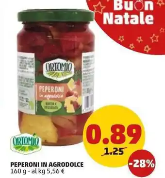 PENNY Ortomio Peperoni in Agrodolce 160 g offerta
