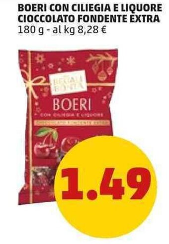 PENNY Boeri con Ciliegia e Liquore Cioccolato Fondente Extra 180 g offerta