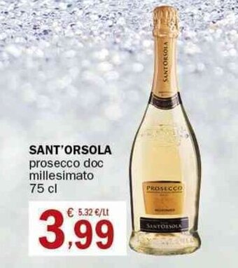 Crai Sant'Orsola prosecco doc millesimato 75 cl offerta