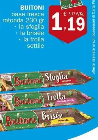Crai Buitoni base fresca rotonda 230 gr offerta