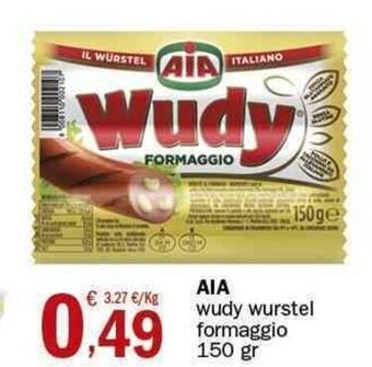 Crai AIA wudy wurstel formaggio 150 gr offerta