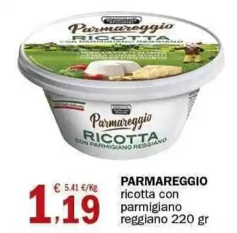 Crai Parmareggio ricotta con parmigiano reggiano 220 gr offerta