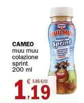 Crai Cameo muu muu colazione sprint 200 ml offerta