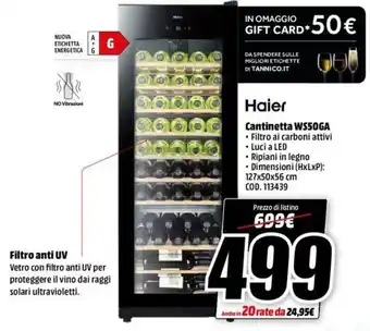 MediaWorld Haier Cantinetta WS50GA offerta