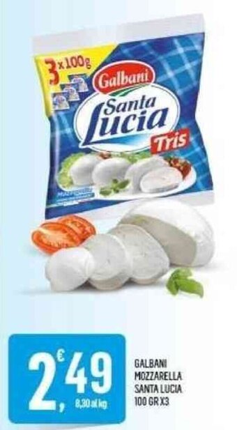 Vibian Galbani Mozzarella Santa Lucia 100 gr x 3 offerta