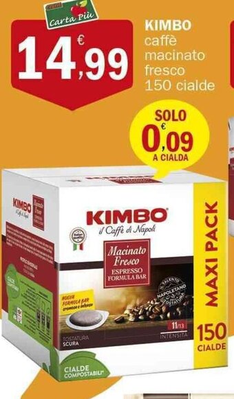 Crai Kimbo caffè macinato fresco 150 cialde offerta