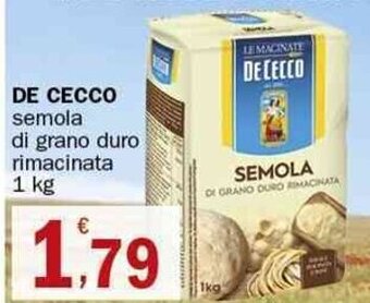 Crai De Cecco semola di grano duro rimacinata 1 kg offerta