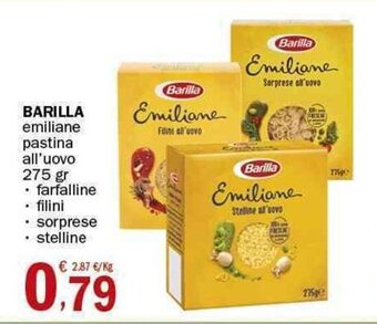 Crai Barilla emiliane pastina all'uovo 275 gr offerta
