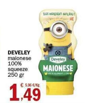 Crai Develey maionese 100% squeeze 250 gr offerta