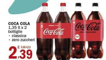 Crai Coca cola 1,35 lt x 2 bottiglie offerta
