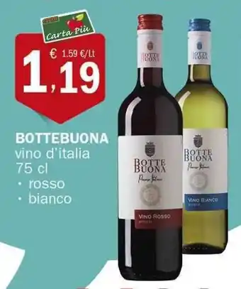 Bottebuona vino d'italia 75 cl rosso, bianco