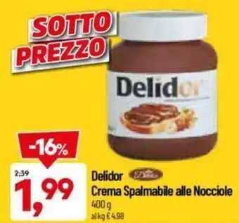 DPiù Delidor Crema Spalmabile alle Nocciole 400 g offerta