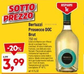DPiù Bertuzzi Prosecco DOC Brut 750 ml offerta