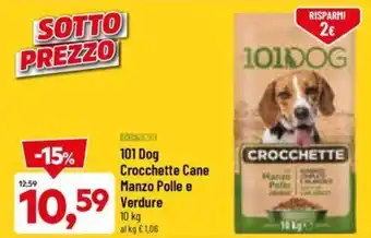 DPiù 101 Dog Crocchette Cane Manzo Polle e Verdure 10 kg offerta