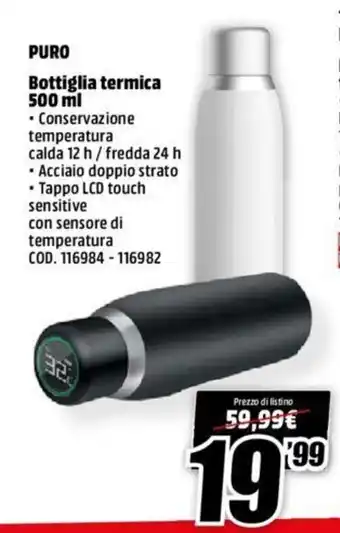 MediaWorld Puro Bottiglia termica 500ml offerta