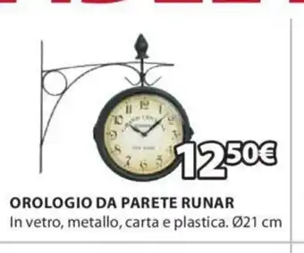 JYSK Orologio Da Parete Runar ø21 cm offerta