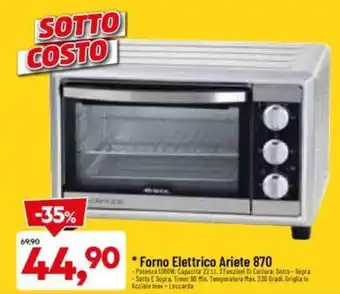DPiù Ariete Forno Elettrico 870 offerta