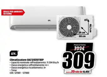 MediaWorld ok. Climatizzatore OAC12035ITIDP offerta