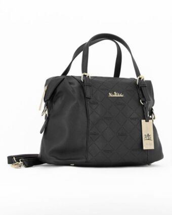 Globo Moda Miss globo - borsa due manici nera con fibbie e ciondolo metallico con logo, tracolla removibile offerta