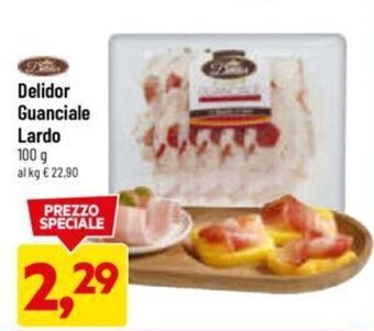DPiù Delidor Guanciale Lardo 100 g offerta