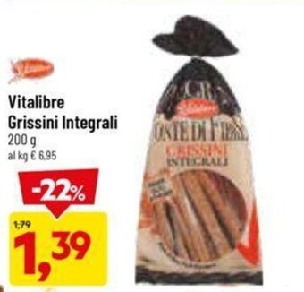 DPiù Vitalibre Grissini Integrali 200 g offerta