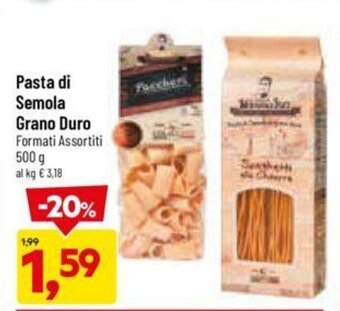 DPiù Pasta di Semola Grano Duro Formati Assortiti 500 g offerta