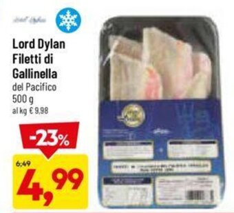 DPiù Lord Dylan Filetti di Gallinella del Pacifico 500 g offerta