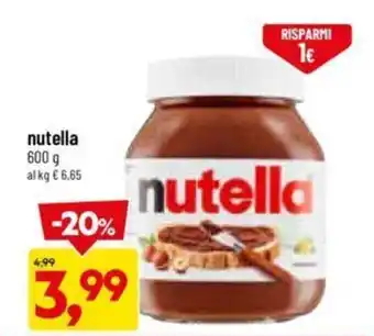 DPiù Nutella 600 g offerta