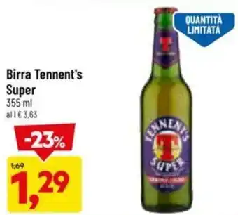 DPiù Tennent's Super Birra 355 ml offerta