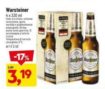 DPiù Warsteiner 4 x 330 ml offerta