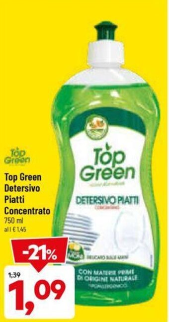 DPiù Top Green Detersivo Piatti Concentrato 750 ml offerta