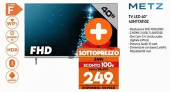 Metz TV LED 40" 40MTC6110Z