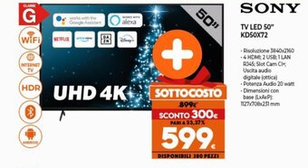 Expert Sony TV LED 50" KD50X72 offerta