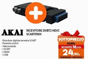 Expert Akai Ricevitore DVBT2 HEVC SCART01KH offerta