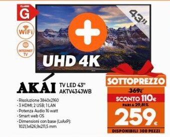 Expert Akai TV LED 43" AKTV434JWB offerta