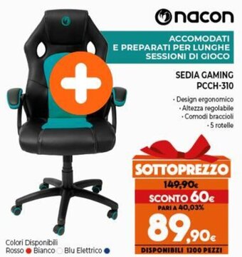 Expert Nacon Sedia Gaming PCCH-310 offerta