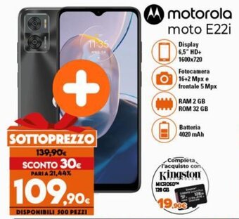 Expert Motorola moto E22i offerta