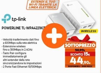 Expert TP-Link Powerline TL-WPA4221KIT offerta