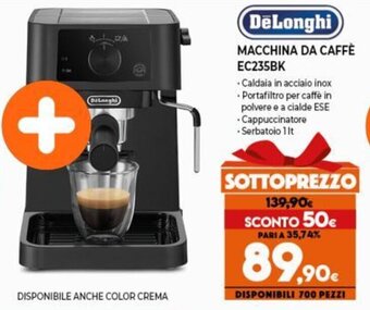 Expert DeLonghi Macchina da Caffè EC235BK offerta